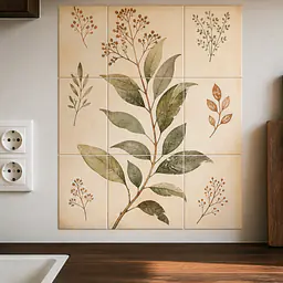 Modern Herbarium Panel Tile Decals
