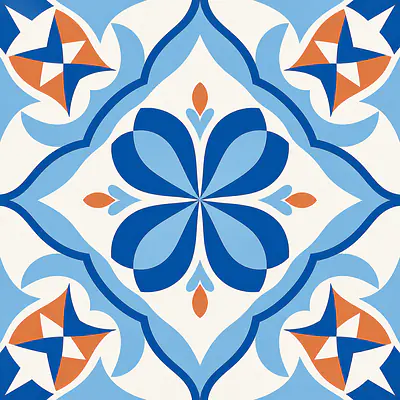Azul Diamond Bloom Fliesenfolien primary image