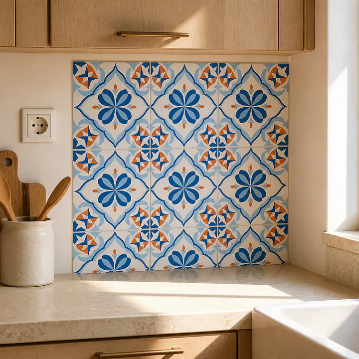 Azul Diamond Bloom Fliesenfolien secondary image