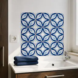 Cobalt Vine Knot Fliesenfolien