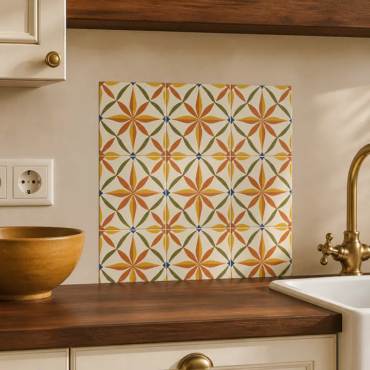 Saffron Star Lattice Tile Decals