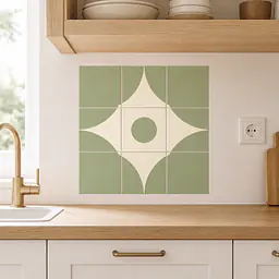 Sage Quarter Circle Tile Decals
