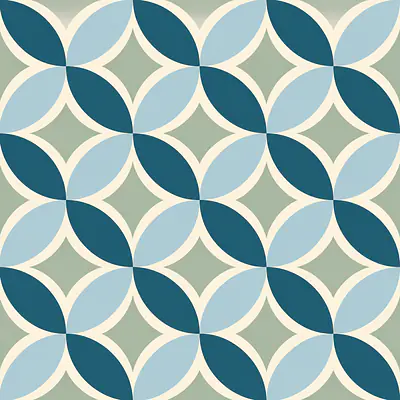 Petrol Petal Grid Fliesenfolien primary image