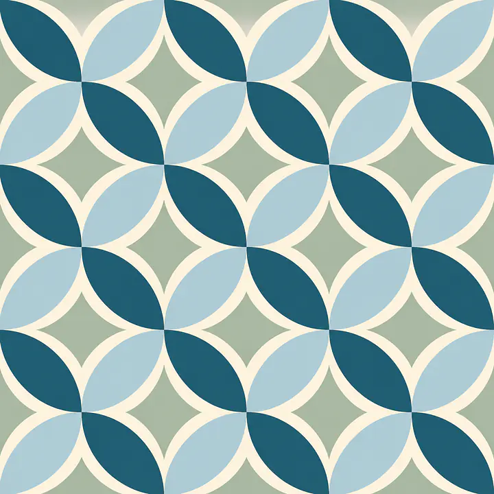Petrol Petal Grid Fliesenfolien primary image