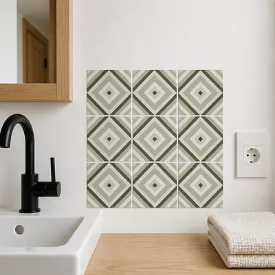 Olive Chevron Focus Fliesenfolien secondary image