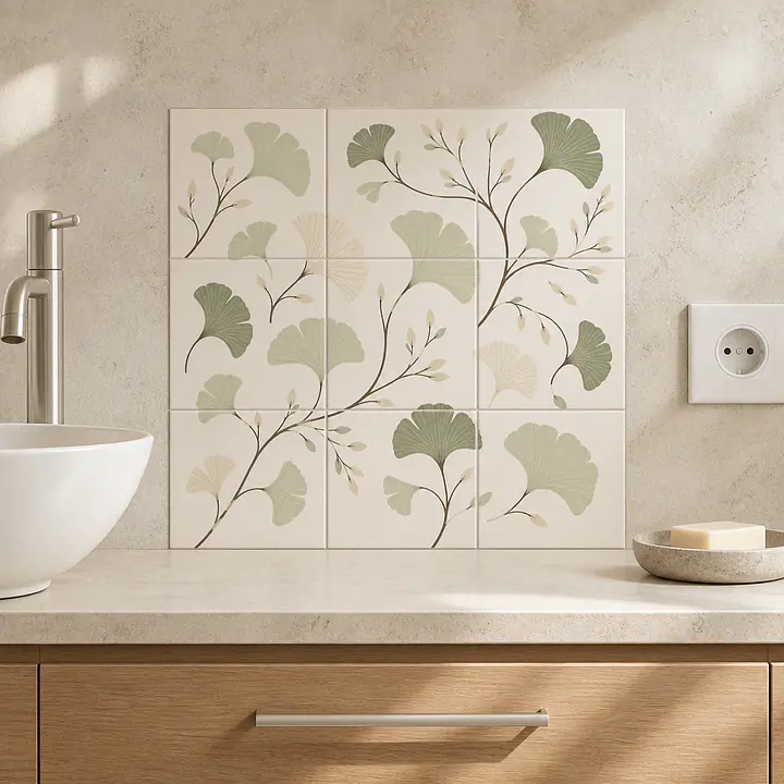 Ginkgo Drift Fliesenfolien