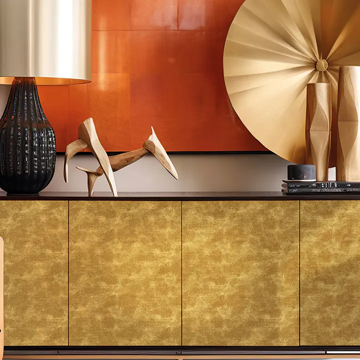 Möbelfolie Goldstruktur Metallic mit leichtem Patina-Effekt