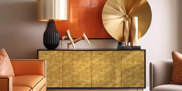 Möbelfolie Goldstruktur Metallic mit leichtem Patina-Effekt