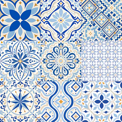 Lisboa Patchwork Calm Fliesenfolien primary image
