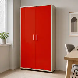 Möbelfolie Hellrot glänzend auf Schrank