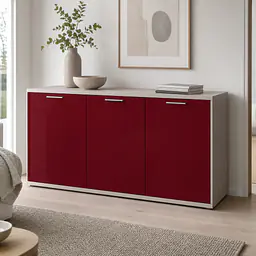 Möbelfolie Burgunderrot Hochglanz auf Sideboard