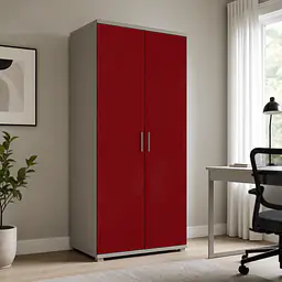 Möbelfolie Dunkelrot hochglänzend auf Schrank