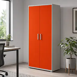 Möbelfolie Orange-Rot matt auf Schrank