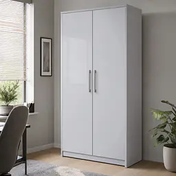 Möbelfolie Weiß Hochglanz auf Schrank