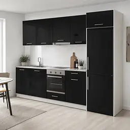 Möbelfolie Schwarz glänzend auf Küche