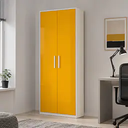 Möbelfolie Sonnengelb glänzend auf Schrank