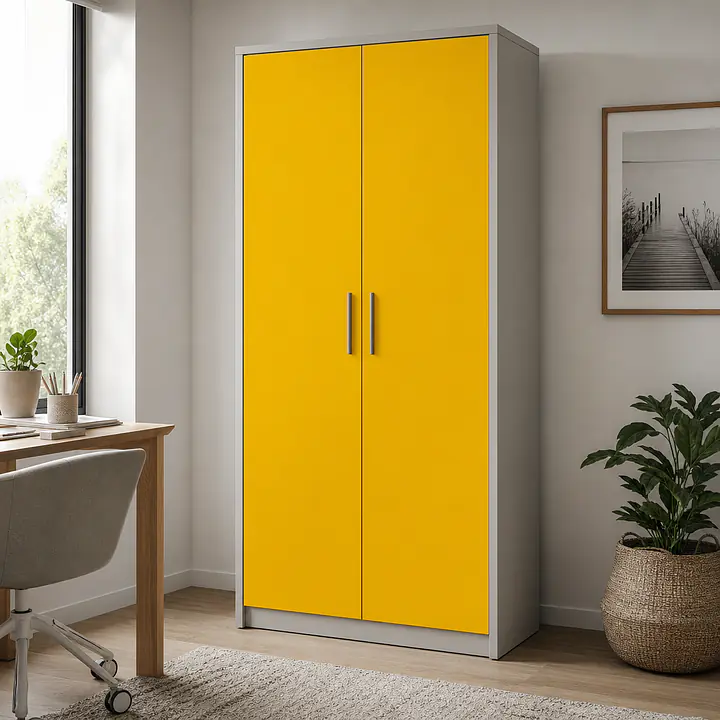Möbelfolie Hellgelb Matt - einfarbig leuchtend auf Schrank