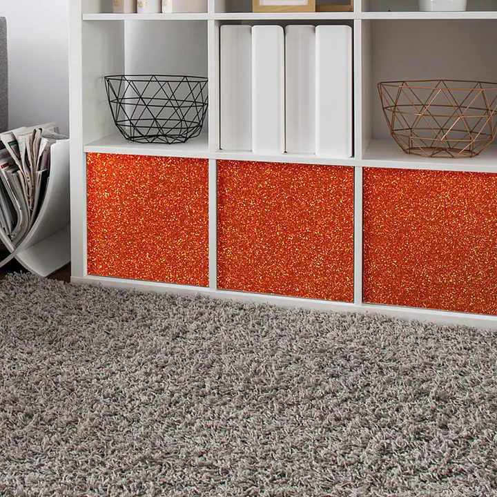 Möbelfolie Glitzer Orange mit strukturierter Glitter-Optik