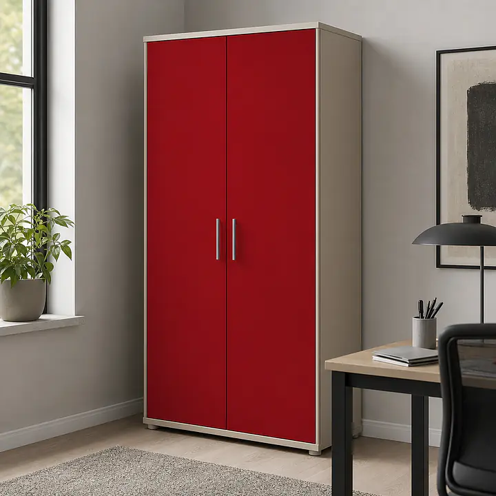 Möbelfolie Dunkelrot Matt auf Schrank