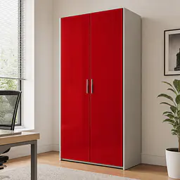 Möbelfolie Rot glänzend auf Schrank