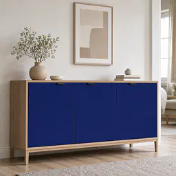 Möbelfolie Kobaltblau Matt auf Sideboard