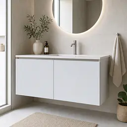 Möbelfolie Weiß Matt für moderne Möbel auf Badmöbel