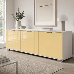 Möbelfolie Creme glänzend auf Sideboard