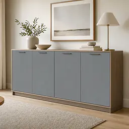 Möbelfolie Graues Telegrau matt auf Sideboard