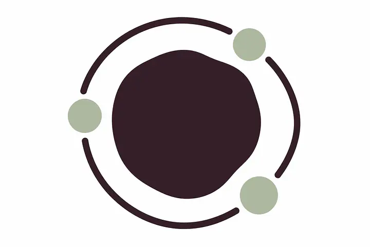 Sun Orbit Wandtattoo - Größe: Klein – ca. 45 × 45 cm installiert, Farbe: Plum Noir und Farbe 2 – Akzent: Jade