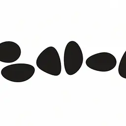 Pebble Drift Wall Decal - Größe: Klein – ca. 60 × 35 cm installiert, Farbe: Ink Black
