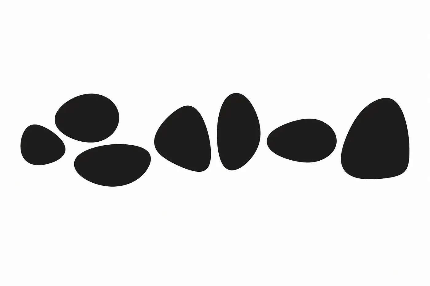 Pebble Drift Wall Decal - Größe: Klein – ca. 60 × 35 cm installiert, Farbe: Ink Black