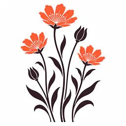 Night Garden Wandtattoo - Größe: Klein – ca. 35 × 60 cm installiert, Farbe: Plum Noir und Farbe 2 – Akzent: Persimmon