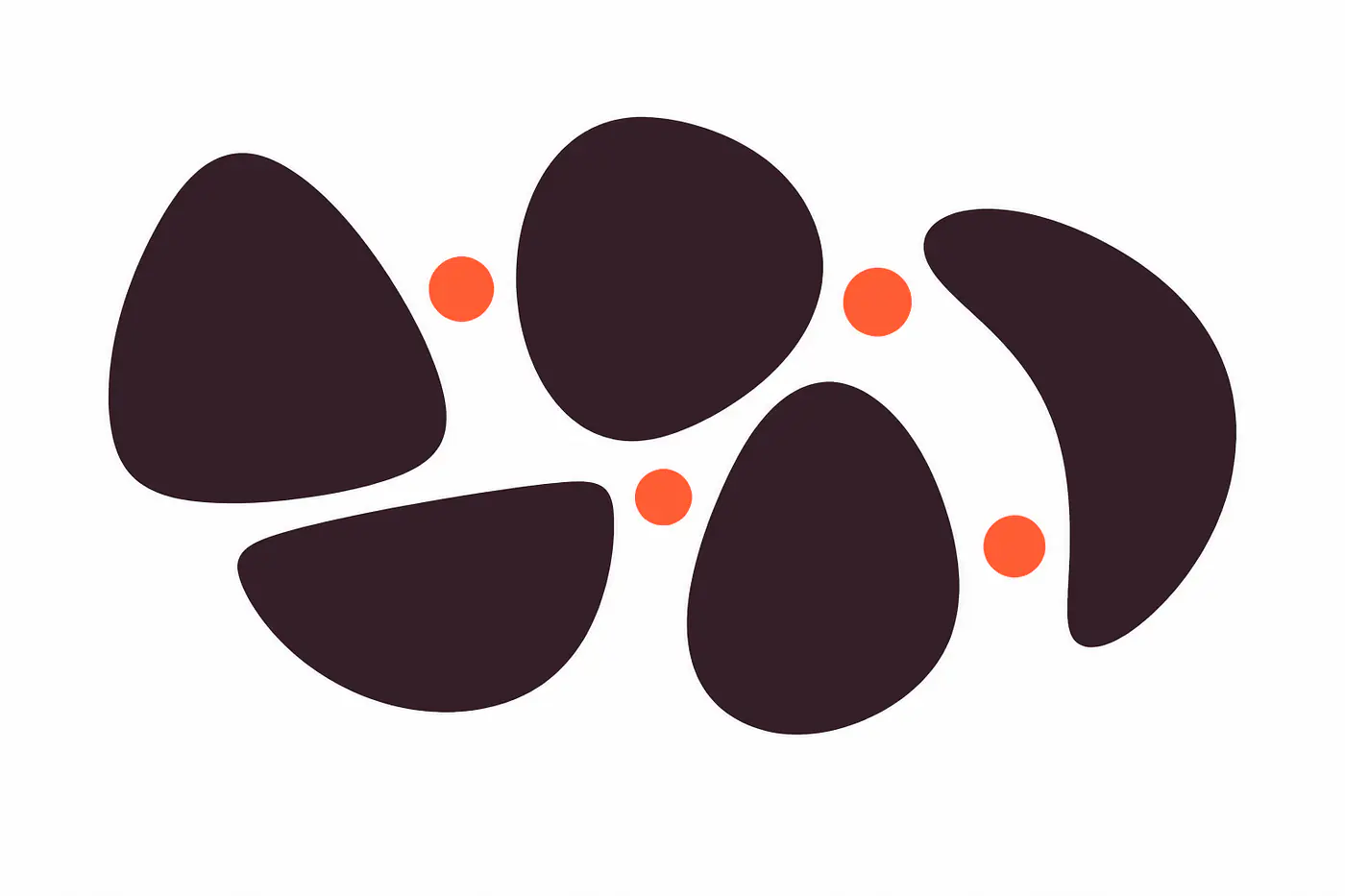 Quiet Constellation Wall Decal - Größe: Klein – ca. 60 × 35 cm installiert, Farbe: Plum Noir, and Farbe 2 – Akzent: Persimmon