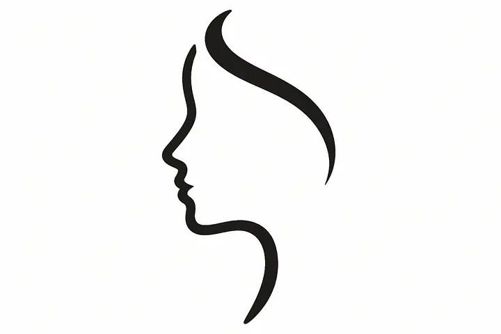 Quiet Profile Wandtattoo - Größe: Klein – ca. 35 × 60 cm installiert, Farbe: Ink Black