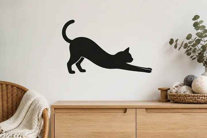 Long Stretch – Katze Wandtattoo