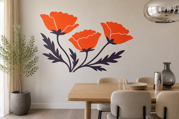 Oversized Poppies Wandtattoo