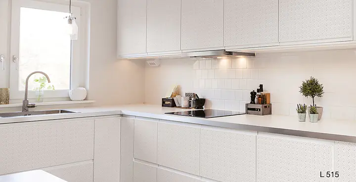 Möbelfolie Creme Lederstruktur mit Rautenmuster