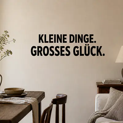 KLEINE DINGE. GROSSES GLÜCK. Wandtattoo secondary image