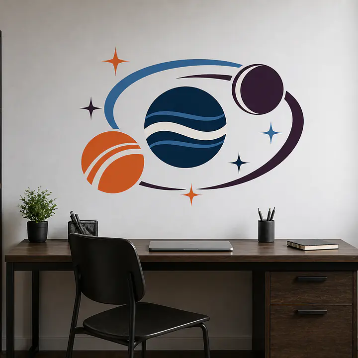 Cosmic Orbit Wandtattoo secondary image