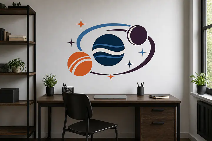 Cosmic Orbit Wandtattoo