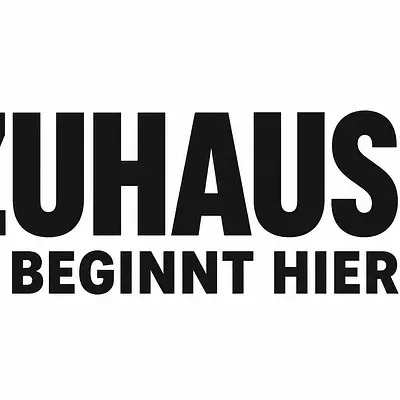 ZUHAUSE BEGINNT HIER Wandtattoo primary image