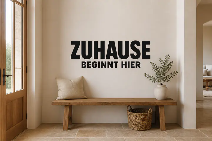 ZUHAUSE BEGINNT HIER Wandtattoo