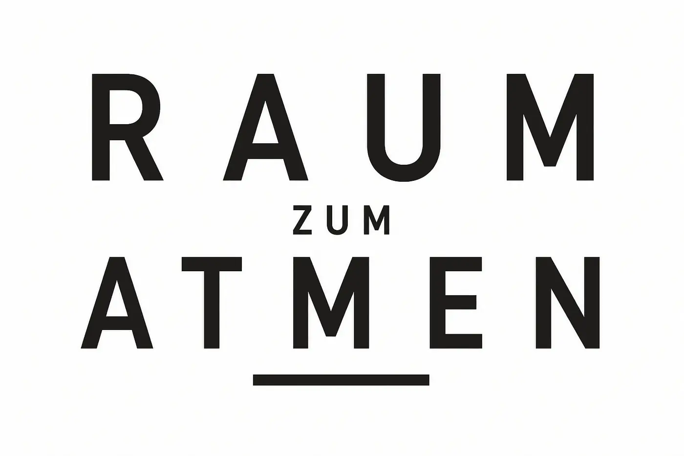 RAUM ZUM ATMEN Wall Decal - Größe: Klein – ca. 60 × 20 cm installiert, Farbe: Ink Black