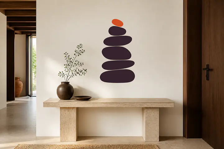 Pebble Totem Wandtattoo