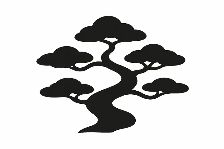 Bonsai Contour Wandtattoo