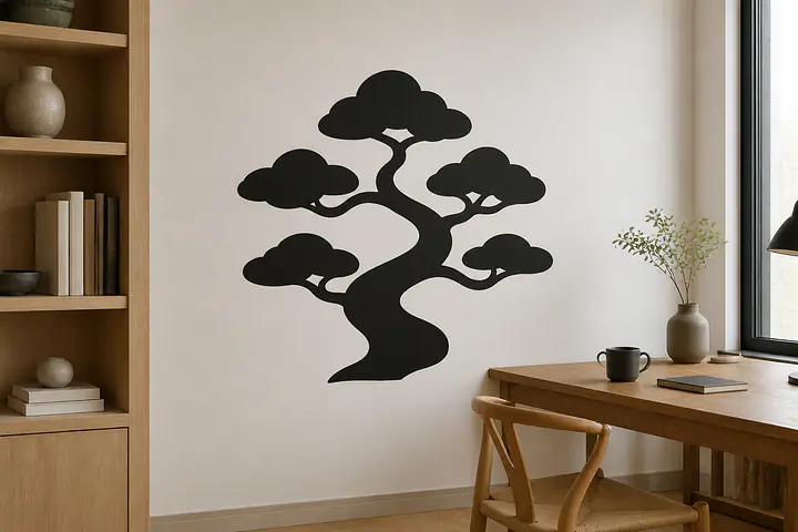 Bonsai Contour Wandtattoo