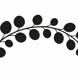 Eucalyptus Arc Wandtattoo - Größe: Klein – ca. 70 × 22 cm installiert, Farbe: Ink Black