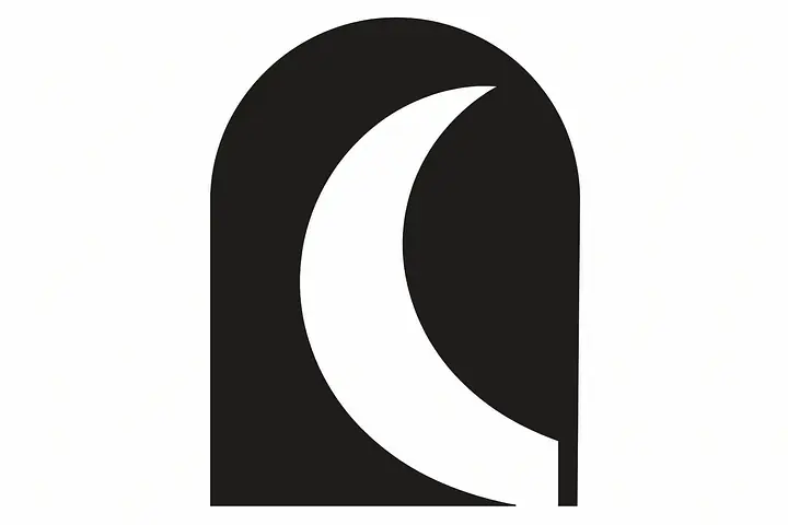 Lunar Portal Wall Decal - Größe: Klein – ca. 35 × 60 cm installiert, Farbe: Ink Black