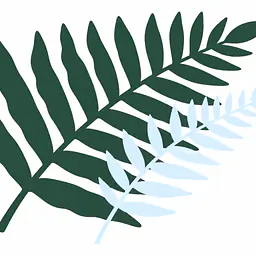 Fern Shadow – Wandtattoo - Größe: Mittel – ca. 90 × 52,5 cm installiert, Farbe: Forest und Farbe 2 – Akzent: Cool Blue