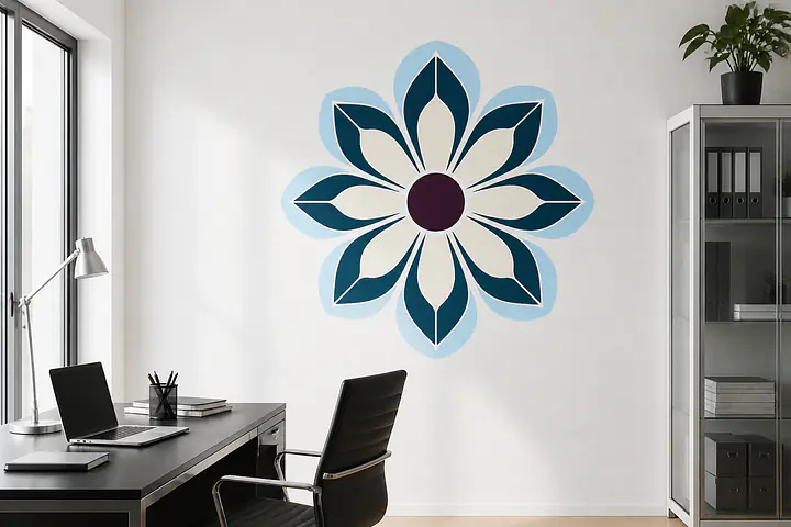 Chrome Petals Wandtattoo